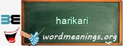 WordMeaning blackboard for harikari